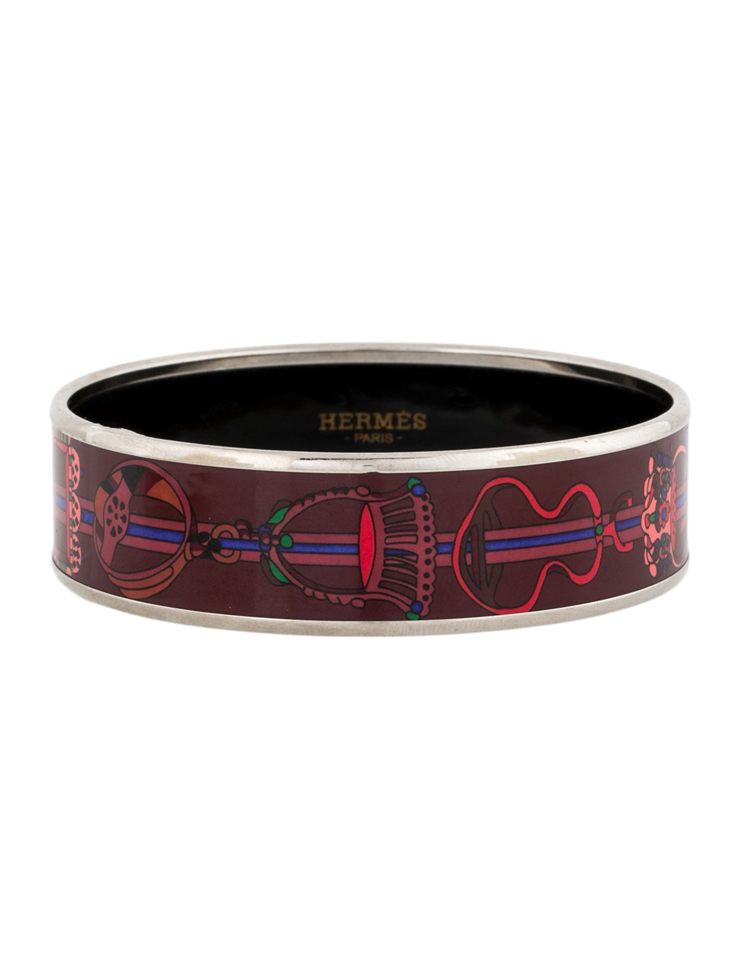 Hermès Wide Enamel Bangle Bracelet